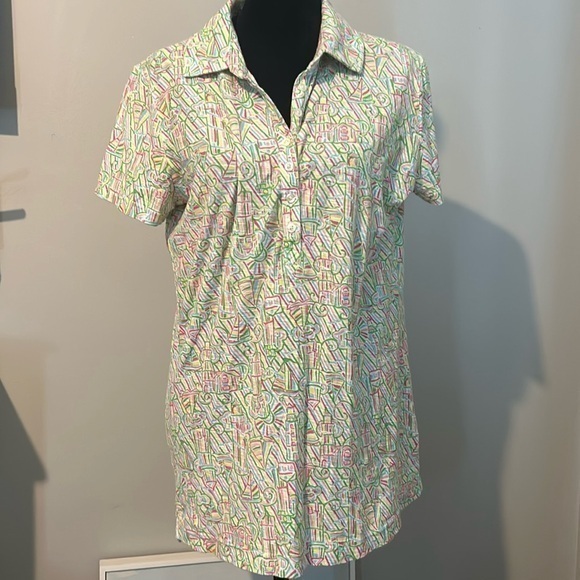 Lilly Pulitzer Tops - Lily Pulitzer large 3/4 button down  F
